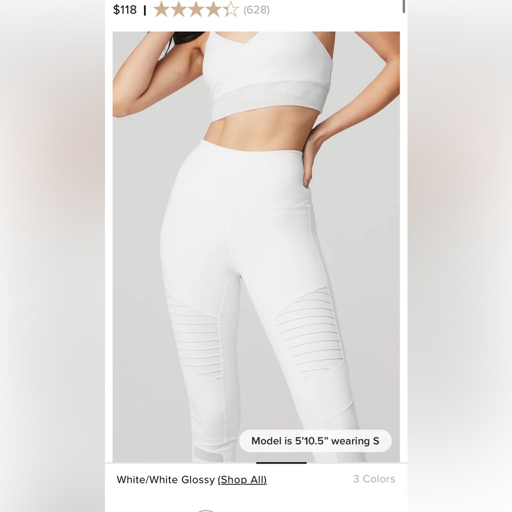 Alo High-Waist Moto Legging White